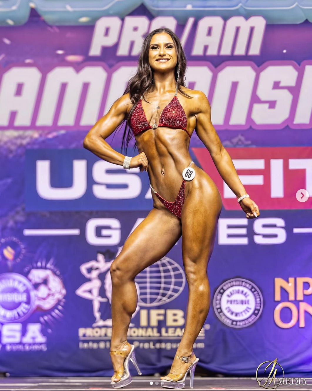 Sharon McKenna competing at NPC USA Fit Games